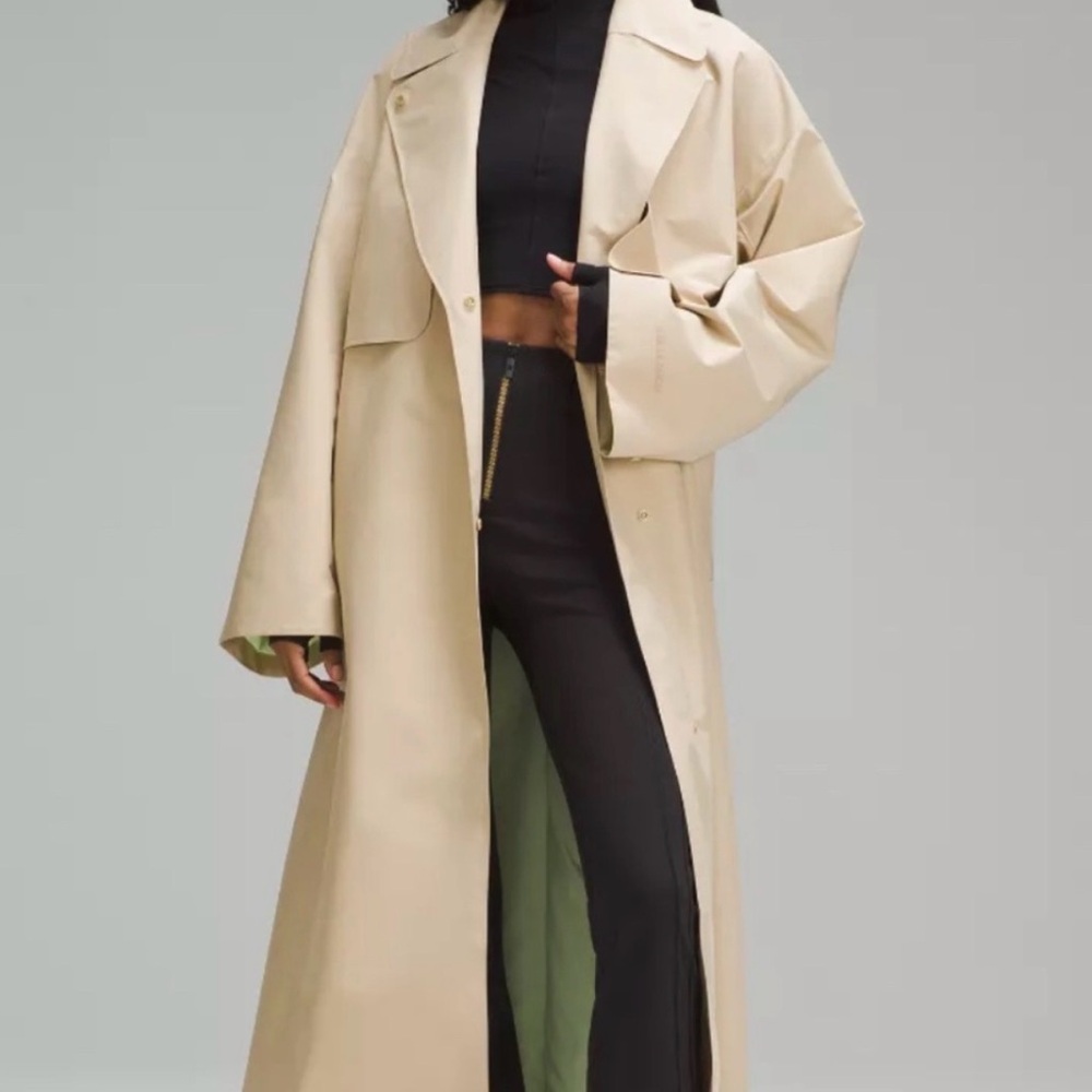 lululemon athletica Beige Trench Coat with Green Lining